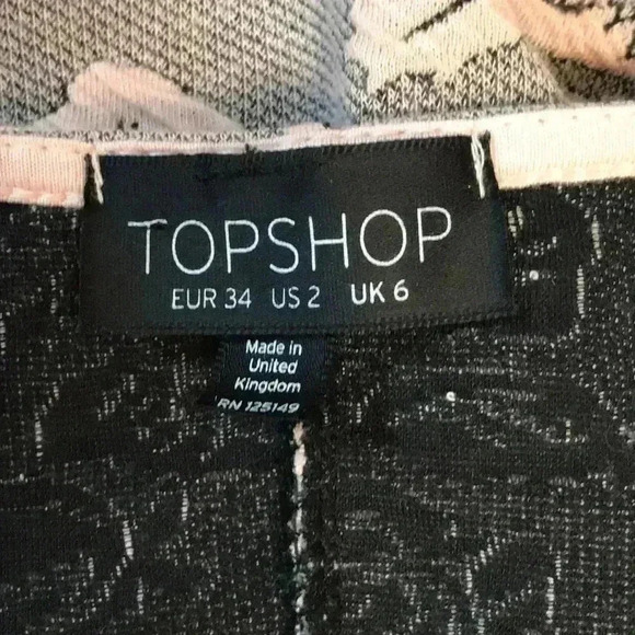 Topshop Floral Textured Skater Dress Size 2–WD1 - Picture 5 of 6